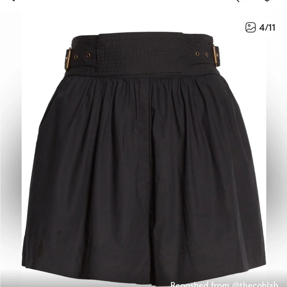 Ulla Johnson black buckled shorts with side zip - Picture 3 of 8